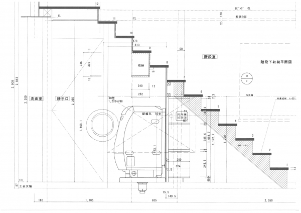 階段室断面図